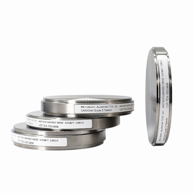 98mm Gr5 Gr2 Ti مواد ایمپلنت خالی CAD CAM آسیاب دندان دیسک تیتانیوم دندان