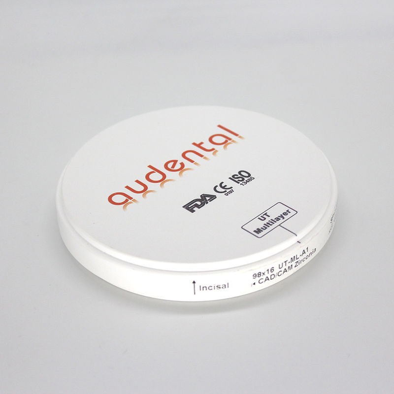 12-25mm ضخامت بلوک زرکونیا چند لایه با قدرت 600Mpa UT ML Yttria زرکونیا پایدار