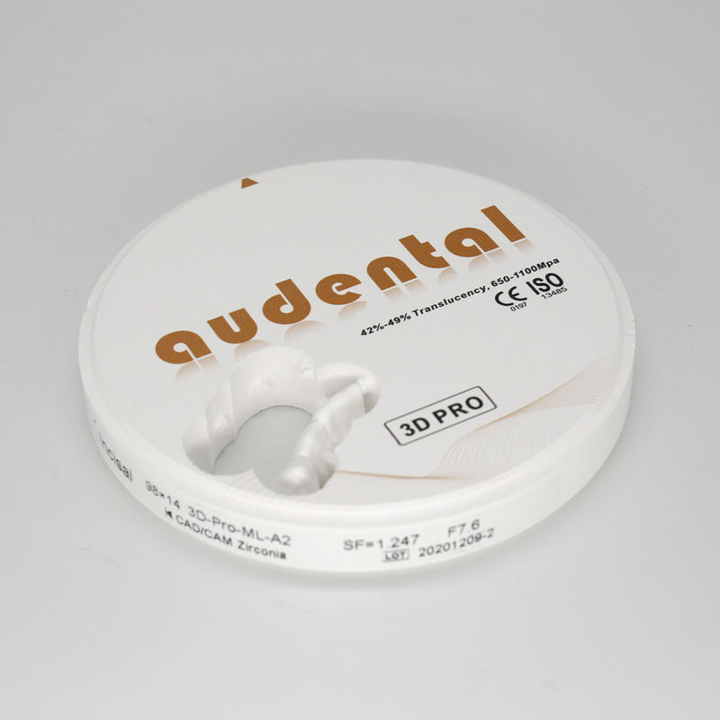 650-1100Mpa بلوک زیرکونیا دندان Vita16 Bleach4 Color OEM/ODM در دسترس است