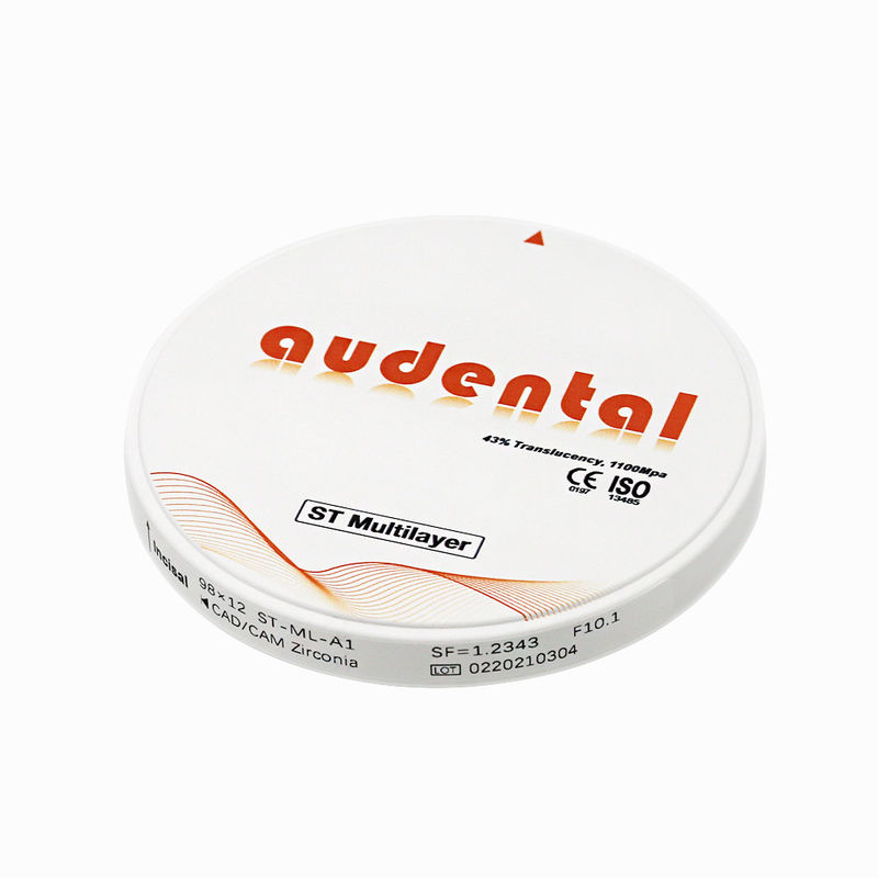 سطح صاف Vita 16 دایره ای دیسک ST-Plus چند لایه Zirconia بلاک 900Mpa مقاومت خم 46٪ شفافیت
