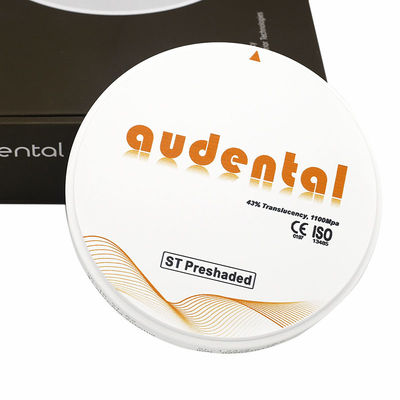 CAD CAM پیش سایه زرکونیا بلوک ST / DST زرکونیا شفافیت بالا 43٪ ISO