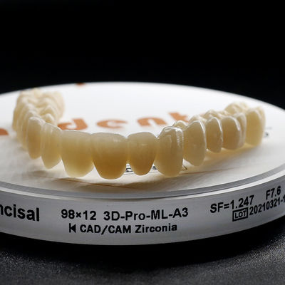 A1 A2 A3 B1 B2 بلوک زرکونیا دندانپزشکی / دیسک 98mm سیستم FDA