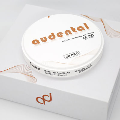 Audental 98mm High Translucent Zirconia Dental Lab Block CAD CAM 3D Pro عرضه کننده مواد مصرفی دندانپزشکی دوستانه